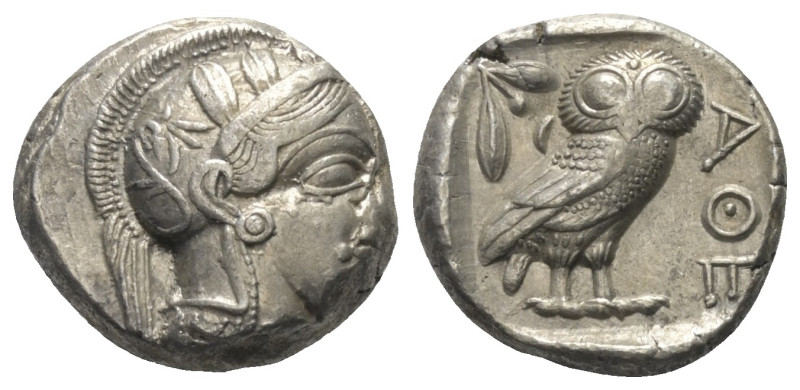 Attika. Athen.

 Tetradrachme (Silber). Ca. 454 - 404 v. Chr.
Vs: Kopf der At...