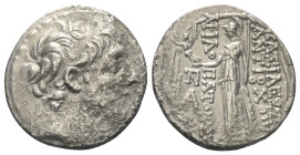 Seleukidisches Königreich. Antiochos IX. Eusebes (114 - 95 v. Chr.).

 Tetradrachme (Silber). Ca. 113 / 112 v. Chr. Antiocheia am Orontes.
Vs: Kopf...