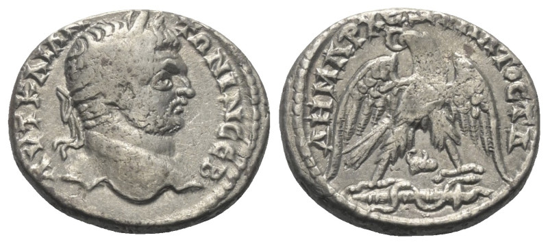 Judäa. Caesarea Maritima. Caracalla (197 - 217 n. Chr.).

 Tetradrachme (Silbe...