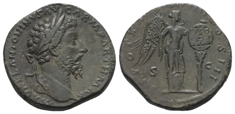 Marcus Aurelius (161 - 180 n. Chr.).

 Sesterz (Bronze). 166 n. Chr. Rom.
Vs:...