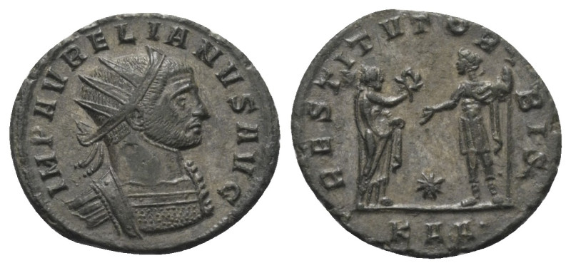 Aurelianus (270 - 275 n. Chr.).

 Antoninian (Silber). 274 - 275 n. Chr. Serdi...