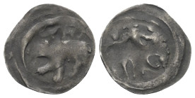 Brandenburg-Preußen. Otto VIII. (1365 - 1373).

 Denar (Silber). Berlin.
Vs: Markgraf frontal mit Lanze und Schwert.
Rs: Bär links.

14 mm. 0,42...