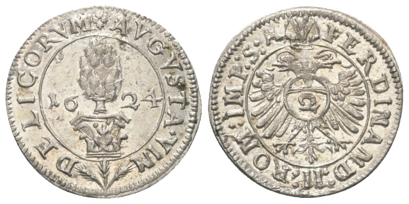 Augsburg - Stadt. Titel Ferdinand II. (1619-1637).

 Halbbatzen = 2 Kreuzer (S...