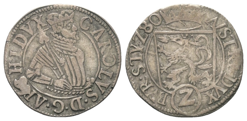 Habsburger bis 1806. Erzherzog Karl II. (1564 - 1590).

 Halbbatzen = 2 Kreuze...