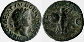 Nero (54 - 68): Æ-As, 10,09 g, Kampmann 14.48, sehr schön.
 [differenzbesteuert]