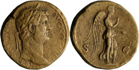 Hadrian (117 - 138): Æ-Sesterz, 23,75 g, schöne Flußpatina, sehr schön.
 [differenzbesteuert]