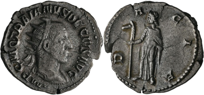 Traianus Decius (249 - 251): AR-Antoninian, 3,52 g, Büste nach rechts Dacia nach...