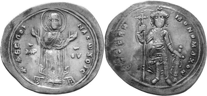 Constantinus IX. (1042 - 1055): Monomachus: Silber-Miliaresion (Konkav). 2,34 g....