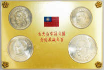 China - Taiwan: Gedenkmünzensatz aus dem Jahr 45 (1965): Coins commemorating the cenennial birthday of Dr. Sunn Yat-Sen. Dabei aus Silber 100 Yuan (KM...