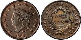 Vereinigte Staaten von Amerika: 1 Cent 1833, Coronet / Large Cent, KM# 43. Stück aus der M&G Auctions August 1995, Lot 246. Choice, lustrous, red and ...