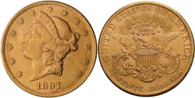 Vereinigte Staaten von Amerika: 20 Dollars 1897 (Double Eagle - Liberty Head) Philadelphia, KM# 74.3, Friedberg 177. 33,41 g, 900/1000 Gold. Kleine Kr...