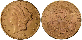 Vereinigte Staaten von Amerika: 20 Dollars 1903 (Double Eagle - Liberty Head) Philadelphia, KM# 74.3, Friedberg 177. 33,42 g, 900/1000 Gold. Winzige K...