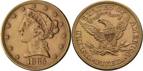 Vereinigte Staaten von Amerika: 5 Dollars 1885 (Half Eagle - Liberty coronet Head) Philadelphia, KM# 101, Friedberg 143. 8,36 g, 900/1000 Gold. Kleine...
