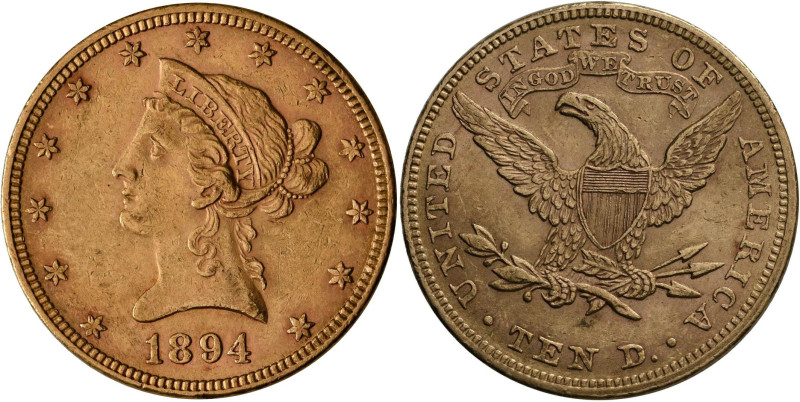 Vereinigte Staaten von Amerika: 10 Dollars 1894 (Eagle - Liberty Head coronet) P...