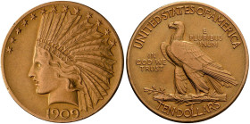 Vereinigte Staaten von Amerika: 10 Dollars 1909 (Eagle - Indian Head) Philadelphia, KM# 130, Friedberg 166. 16,68 g, 900/1000 Gold. Kleine Randfehler ...