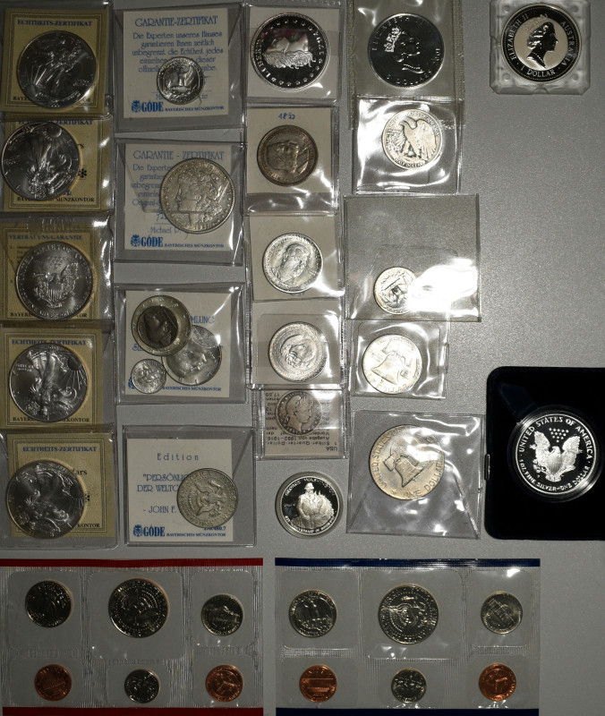 Vereinigte Staaten von Amerika: Sammlung mit 6 x 1 OZ Silver Eagle (davon 1x pp)...