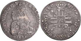 Frankreich: Louis XIV. 1643-1715: ½ Ecu 1692 aux 8 L, Mint Mark Ampersand (&) - Aix. In KM ist der Jahrgang nicht aufgeführt. KM# 273.18 gilt für Jahr...
