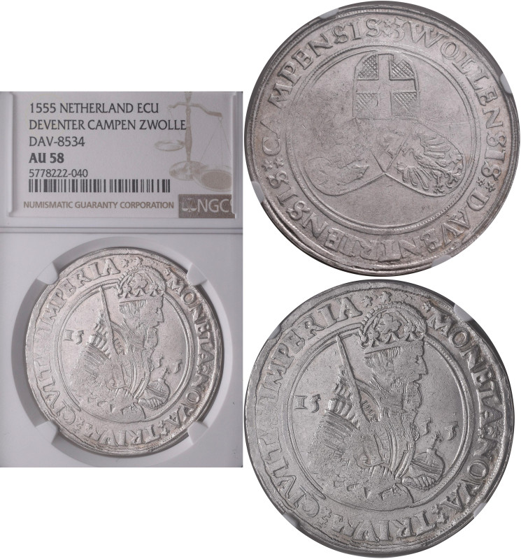 Niederlande: Spanische Niederlande, Deventer, Campen und Zwolle: Ecu (Taler) 155...
