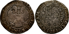 Niederlande: Kampen, Gulden (Florijn zu 28 Stuiver o.J. 1611-1619) mit Titel Matthias. Besonderheit: Die Umschrift lautet MATTHI D G ROM SEM IMP AVGV ...