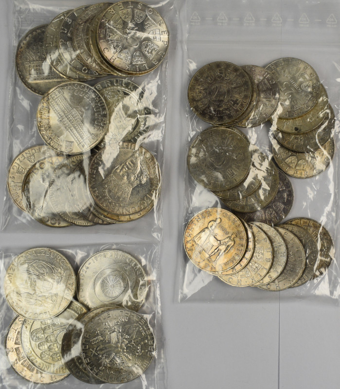Österreich: Sammlung 25er (19), 50er (23), 100er (1) und 500er (1) aus Österreic...