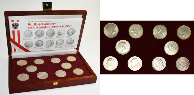 Österreich: 2 Schilling Serie 1928-1937. Kompletter Satz 10 Münzen (inkl. Haydn)...