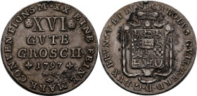 Altdeutschland und RDR bis 1800: Braunschweig-Lüneburg, Karl Wilhelm Ferdinand 1780-1797: 16 gute Groschen 1797 (XVI GVTE GROSCH.), M.C. Braunschweig....