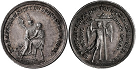 Altdeutschland und RDR bis 1800: Breslau/Schlesien: Silberabschlag des Dukaten o. J. zur Taufe, (um 1750), Stempel von Johann Kittel, Engel mit gekrön...