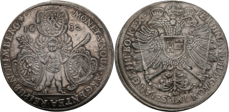 Altdeutschland und RDR bis 1800: Nürnberg: Taler 1632 mit Titel Ferdinand. Geflü...