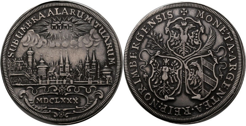 Altdeutschland und RDR bis 1800: Nürnberg: Taler 1680 (Reichstaler). Stadtansich...