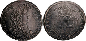 Altdeutschland und RDR bis 1800: Öttingen, Albert Ernst I. 1659-1683: Gulden zu 60 Kreuzer 1674. 19,22 g. Davenport 735. Dezentriert, Walzenprägung mi...