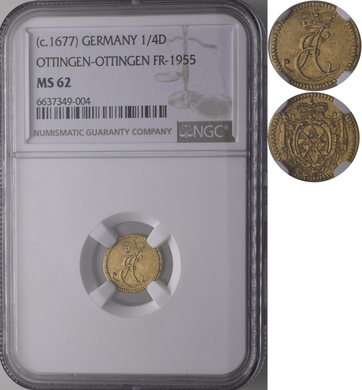 Altdeutschland und RDR bis 1800: Öttingen, Albrecht Ernst II. 1683-1731. 1/4 Duk...