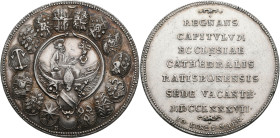 Altdeutschland und RDR bis 1800: Regensburg: Taler 1787 (Konventionstaler auf die Sedisvakanz). St. Petrus im Boot über dem Wappen des Hochstifts, umg...