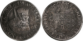 Altdeutschland und RDR bis 1800: Sachsen Albertinische Linie, August 1553-1586: Taler 1555 Annaberg, Mmz. Holzschuh. 28,30 g. Davenport 9791, Keilitz/...