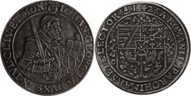 Altdeutschland und RDR bis 1800: Sachsen-Kurlinie ab 1547 (Albertiner), Johann Georg I. (1611-) 1615-1656: ½ Taler 1642, CR-Dresden. 14,43 g. Clauss/K...