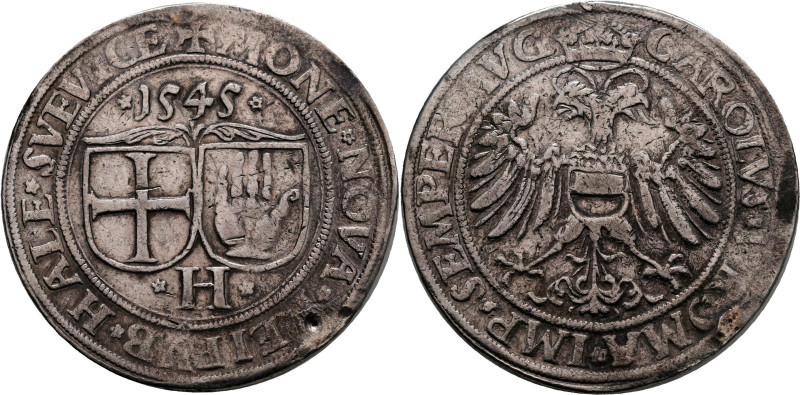 Altdeutschland und RDR bis 1800: Schwäbisch Hall: ½ Taler 1545 mit Titel Kaiser ...