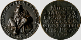 Altdeutschland und RDR bis 1800: Schwäbisch Hall: Bronzemedaille 1591 (?) unsigniert, auf den ohne Arme geborenen Schönschreiber Thomas Schweicker (15...