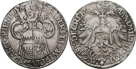 Altdeutschland und RDR bis 1800: Würzburg, Friedrich von Wirsberg 1558-1573: Guldinger / Guldentaler zu 60 Kreuzer 1572. Heilige Kilian zwischen S - K...