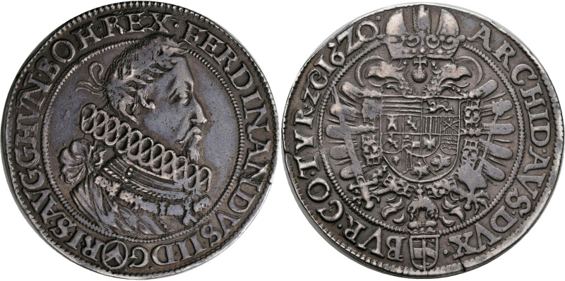 Haus Habsburg: Ferdinand II. 1619-1637: Taler 1620 (Reichstaler) Wien. Geharnisc...