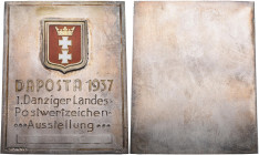 Medaillen Deutschland - Geographisch: Danzig, Silberplakette (Stempel 900) vom C.H. Danziger auf die DAPOSTA 1937, 1. Danziger Landes-Postwertzeichen ...