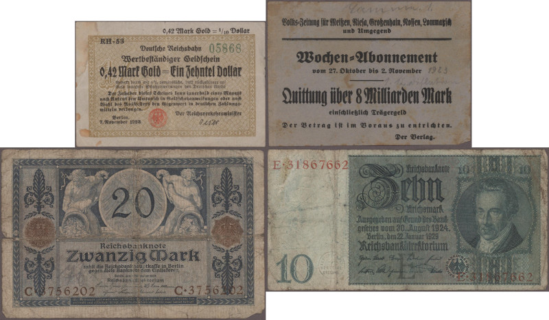 Walchensee – Anleihe, 4x 10.000 und 3x 20.000 Mark Schuldverschreibungen 1923, j...