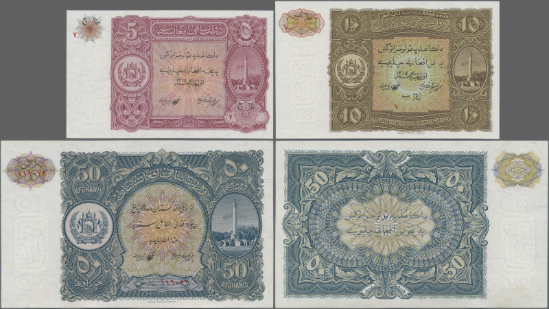 Afghanistan: Ministry of Finance, set with 3 banknotes, series SH1315(ND 1936), ...