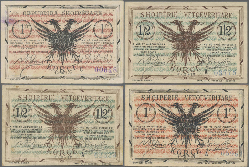 Albania: Albanian Self Government and Albanian Republic – Coriza/Korytza, set of...
