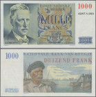 Belgium: Banque Nationale de Belgique, 1.000 Francs 13.04.1951 with signatures: Pirsoul & Frère, P.131a, two soft vertical folds, otherwise original s...