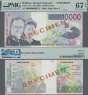 Belgium: Banque Nationale de Belgique, 10.000 Francs ND(1997) SPECIMEN, P.152s, Specimen # 321, PMG graded 67 Superb Gem Unc EPQ.
 [differenzbesteuer...