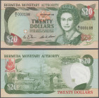 Bermuda: Bermuda Monetary Authority 20 Dollars 1989 with low serial # B/2 000198, P.37b in perfect UNC condition.
 [differenzbesteuert]