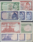 Brunei: Government of Brunei, very nice set with 5 banknotes, series 1967-1986, with 1 Ringgit (P.1, VF/VF+), 1 Ringgit 1978 (P.6a, UNC), 1 Ringgit 19...