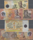 Brunei: Negara Brunei Darussalam, lot with 7 banknotes, series 1996, 2007 and 2011, comprising 1, 5 and 10 Ringgit 1996 (P.22-24, UNC), 20 Ringgit 200...