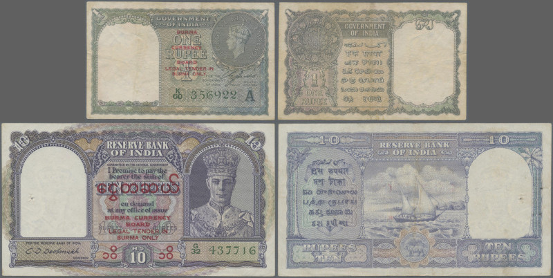 Burma: Government of India with overprint ”BURMA CURRENCY BOARD – LEGAL TENDER I...