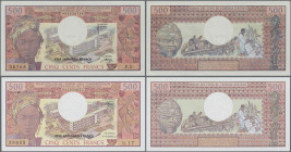 Cameroon: Banque des États de l'Afrique Centrale - République Unie du Cameroun, pair with 500 Francs ND(1984) (P.15b, UNC) and 500 Francs 1983 (P.15d,...