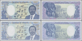 Cameroon: Banque des États de l'Afrique Centrale - République du Cameroun, pair with 1.000 Francs 01.01.1985 (P.25, UNC) and 1.000 Francs 01.01.1989 (...